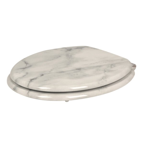 Marble Design Toilet Seat | Modern Minimalist Bathroom Essential | Durable MDF/PP/EAV Construction