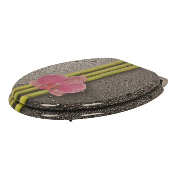 Modern Orchid-Print Toilet Seat Cover – Waterproof & Stylish Upgrade for Hotel & Home Bathrooms