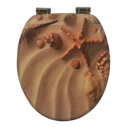 Beach Starfish Print Toilet Seat | Modern Minimalist Design for Hotel & Bedroom Bathrooms
