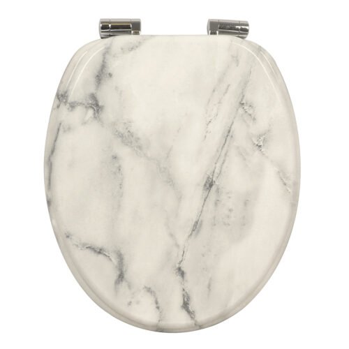 Marble Design Toilet Seat | Modern Minimalist Bathroom Essential | Durable MDF/PP/EAV Construction