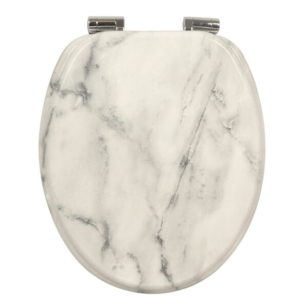 Marble Design Toilet Seat | Modern Minimalist Bathroom Essential | Durable MDF/PP/EAV Construction