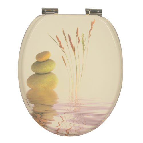 MDF Printed and Embroidered Toilet Seat Cover for Adults - Home Bathroom Essential