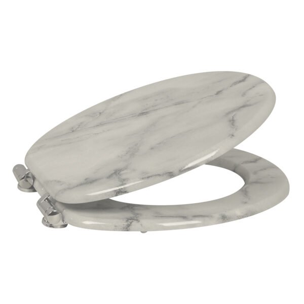 Marble Design Toilet Seat | Modern Minimalist Bathroom Essential | Durable MDF/PP/EAV Construction