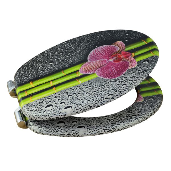 Modern Orchid-Print Toilet Seat Cover – Waterproof & Stylish Upgrade for Hotel & Home Bathrooms