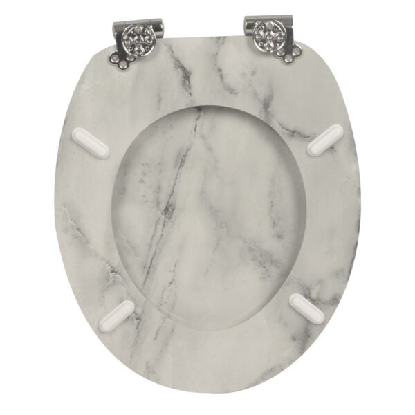 Marble Design Toilet Seat | Modern Minimalist Bathroom Essential | Durable MDF/PP/EAV Construction