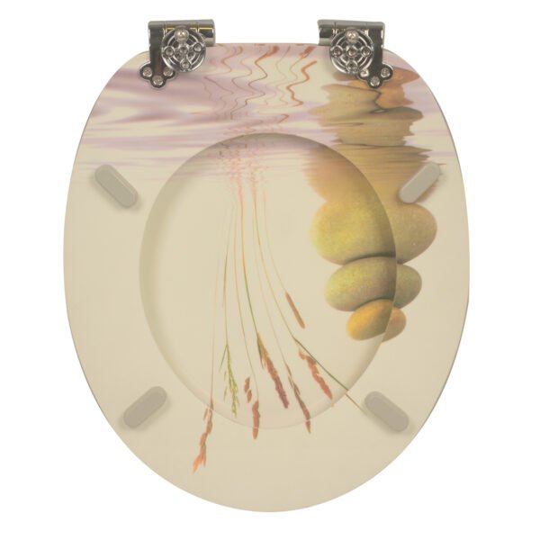 MDF Printed and Embroidered Toilet Seat Cover for Adults - Home Bathroom Essential