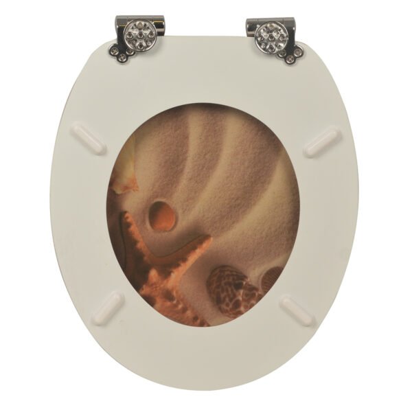 Beach Starfish Print Toilet Seat | Modern Minimalist Design for Hotel & Bedroom Bathrooms