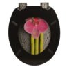 Modern Orchid-Print Toilet Seat Cover – Waterproof & Stylish Upgrade for Hotel & Home Bathrooms