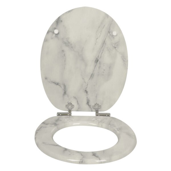 Marble Design Toilet Seat | Modern Minimalist Bathroom Essential | Durable MDF/PP/EAV Construction