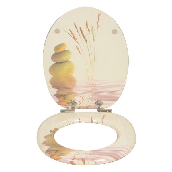 MDF Printed and Embroidered Toilet Seat Cover for Adults - Home Bathroom Essential