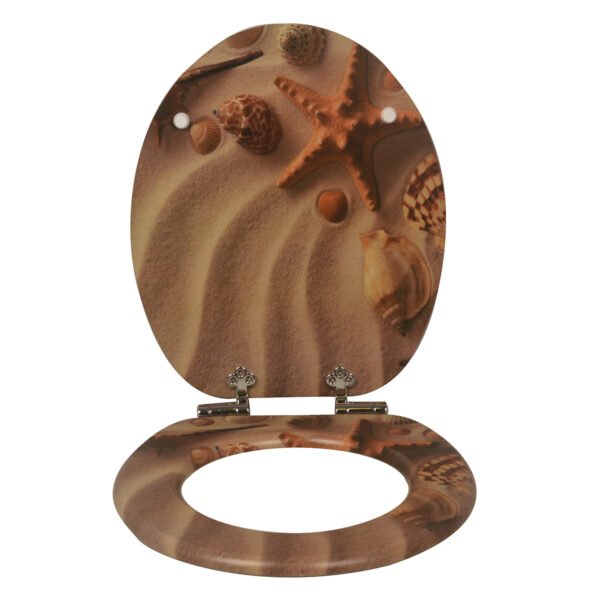 Beach Starfish Print Toilet Seat | Modern Minimalist Design for Hotel & Bedroom Bathrooms